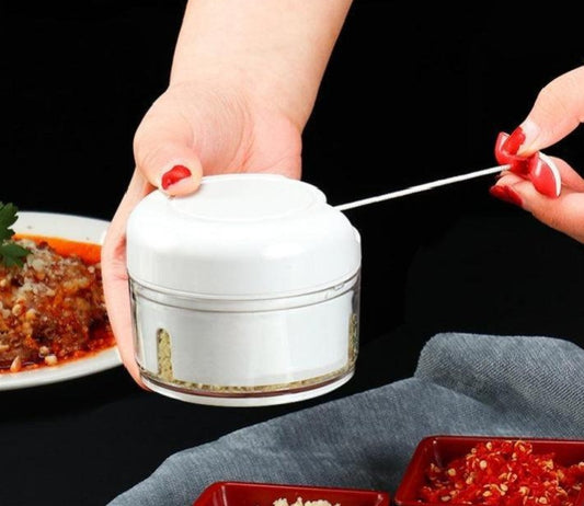 Hand pull manual quick food chopper