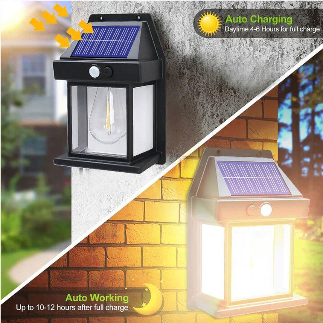 Solar outdoor wall light