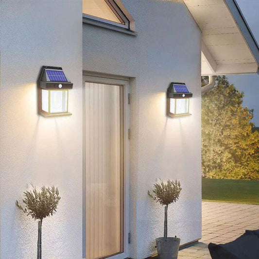 Solar outdoor wall light