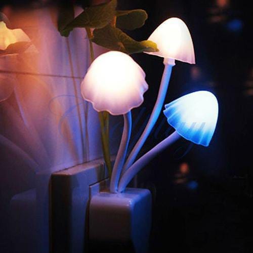 1 PC mushroom multicolor night light plug -in sensor