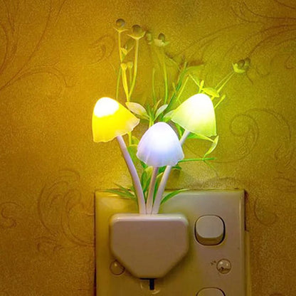 1 PC mushroom multicolor night light plug -in sensor