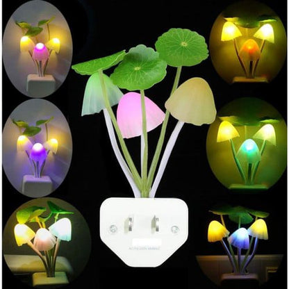 1 PC mushroom multicolor night light plug -in sensor