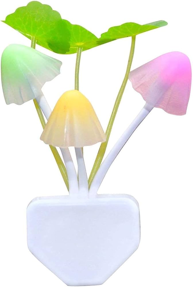 1 PC mushroom multicolor night light plug -in sensor